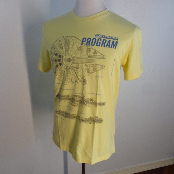 Duke Stardust 1990 Millenium Falcon Graphic T Sz 2XL Yellow Vintage RARE!!!! - Picture 3 of 5